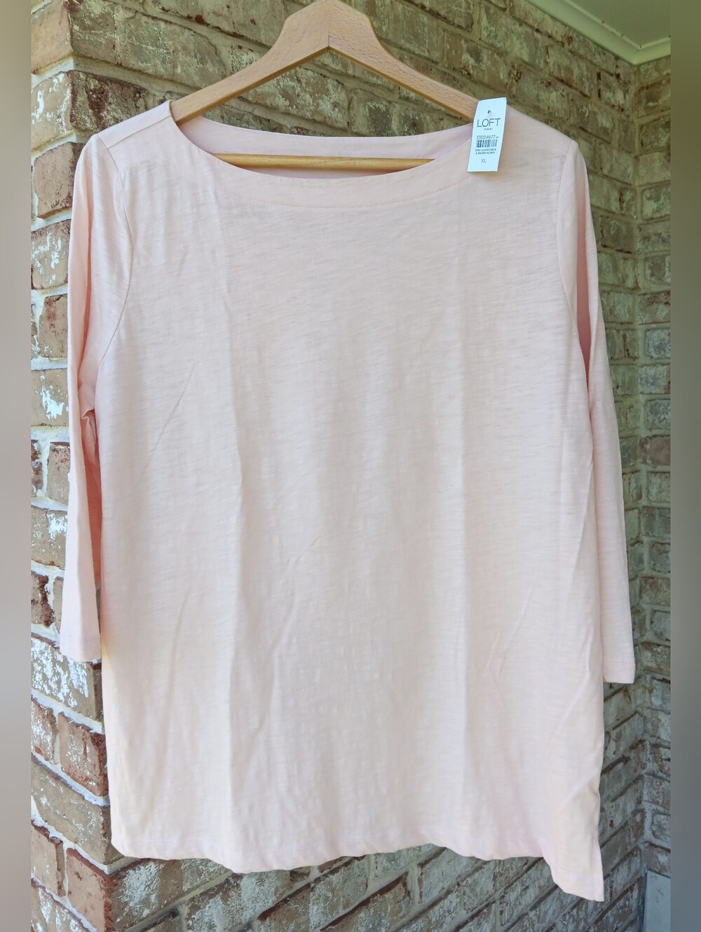 NWT LOFT Blush Pink 3/4 Sleeve Boatneck Top